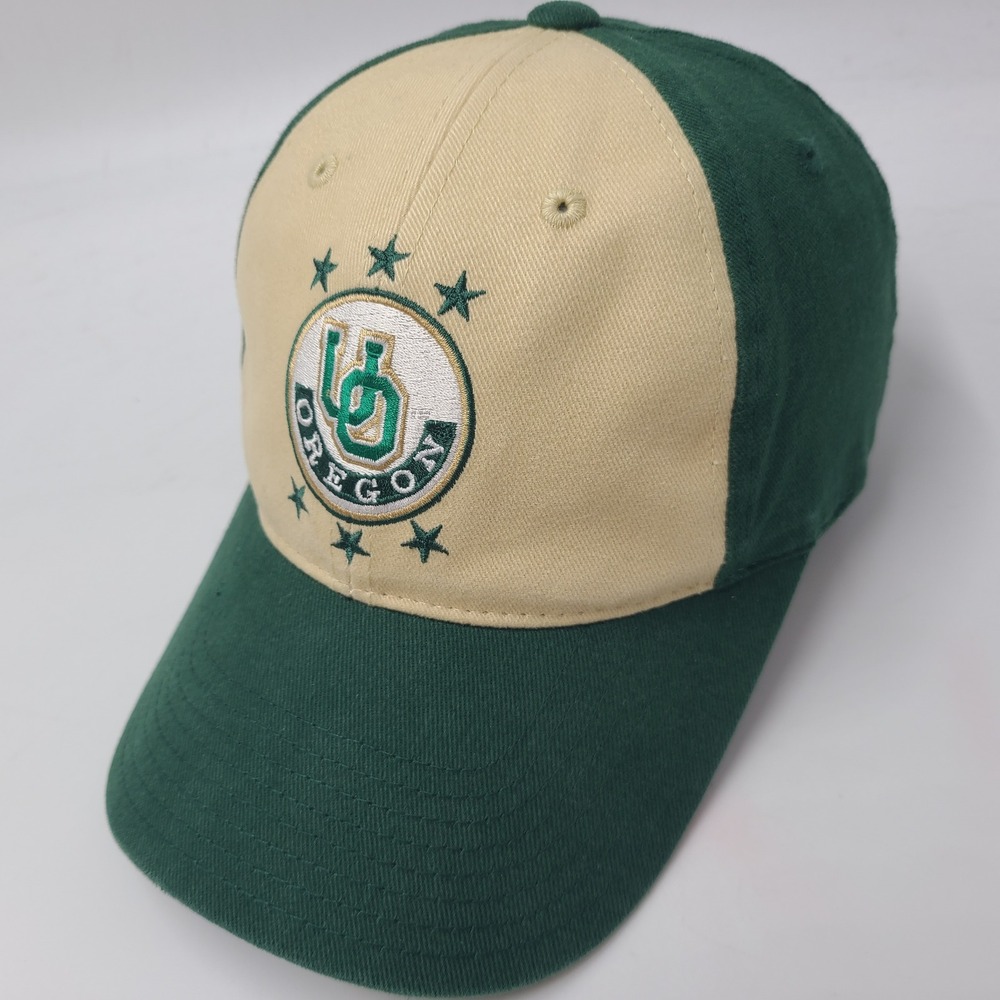 Oregon Ducks Hat Adjustable (Fits Small) American Needle Green Beige NCAA Men